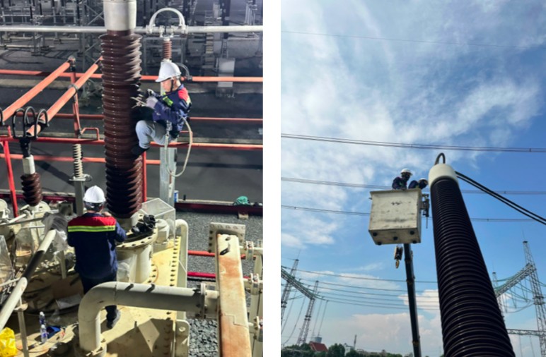 Lắp đặt hệ thống giám sát nhiệt độ sứ xuyên cho kháng điện và máy biến áp trạm 500kV